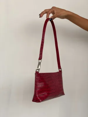 90s Barratts Red Leather Shoulder Bag