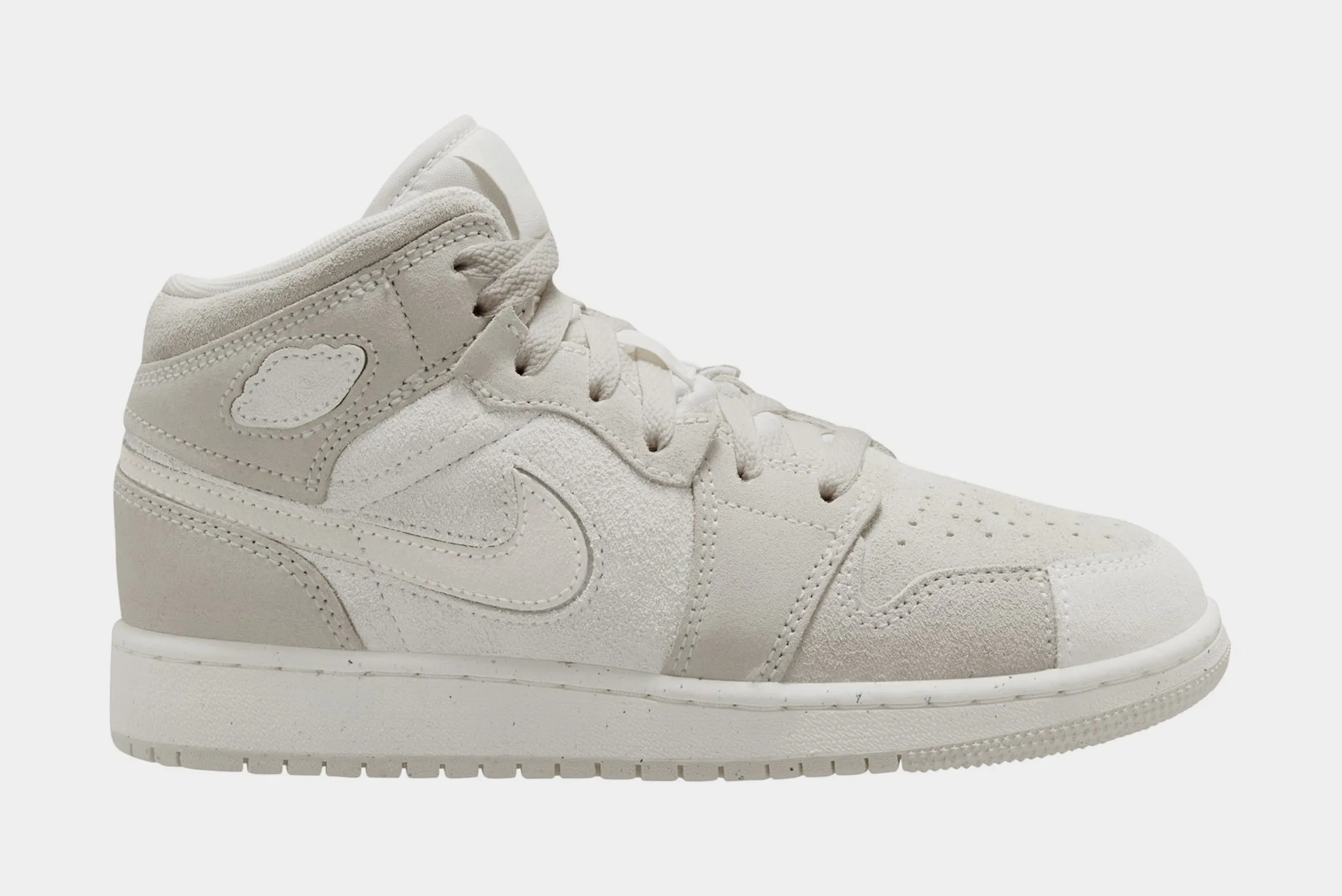 Air Jordan 1 Mid SE Craft Grade School Lifestyle Shoes (Pale Ivory/Sail/Legend Brown)