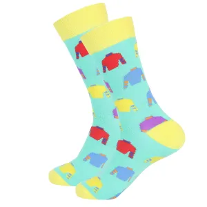 Blue/Yellow Jockey Silks Sock