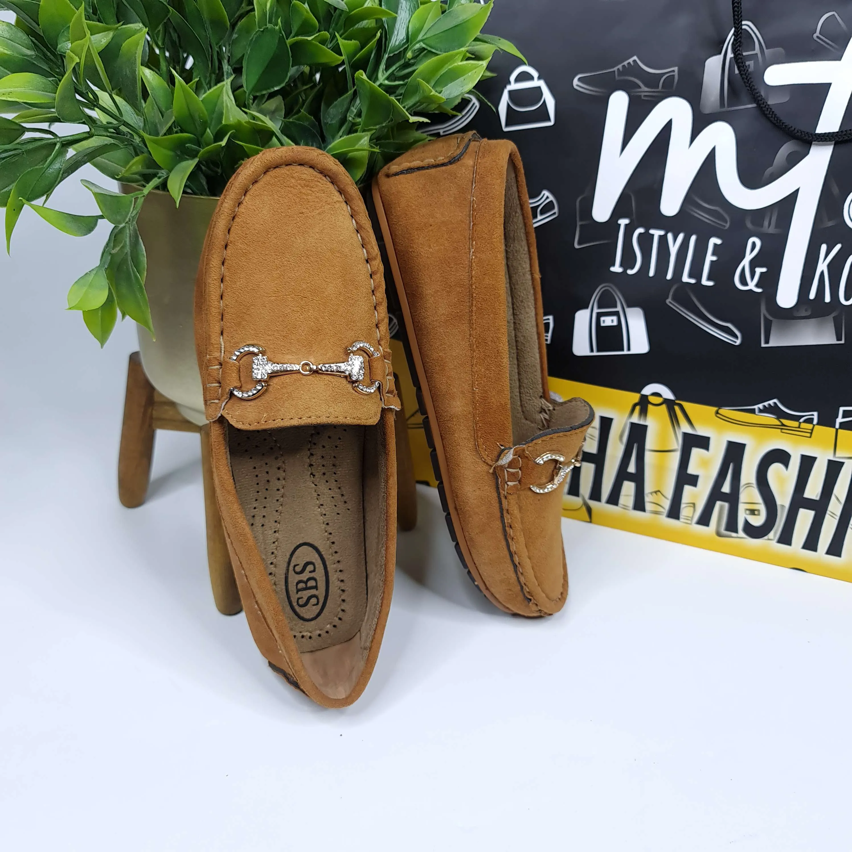 Buckle Leather Moccasins