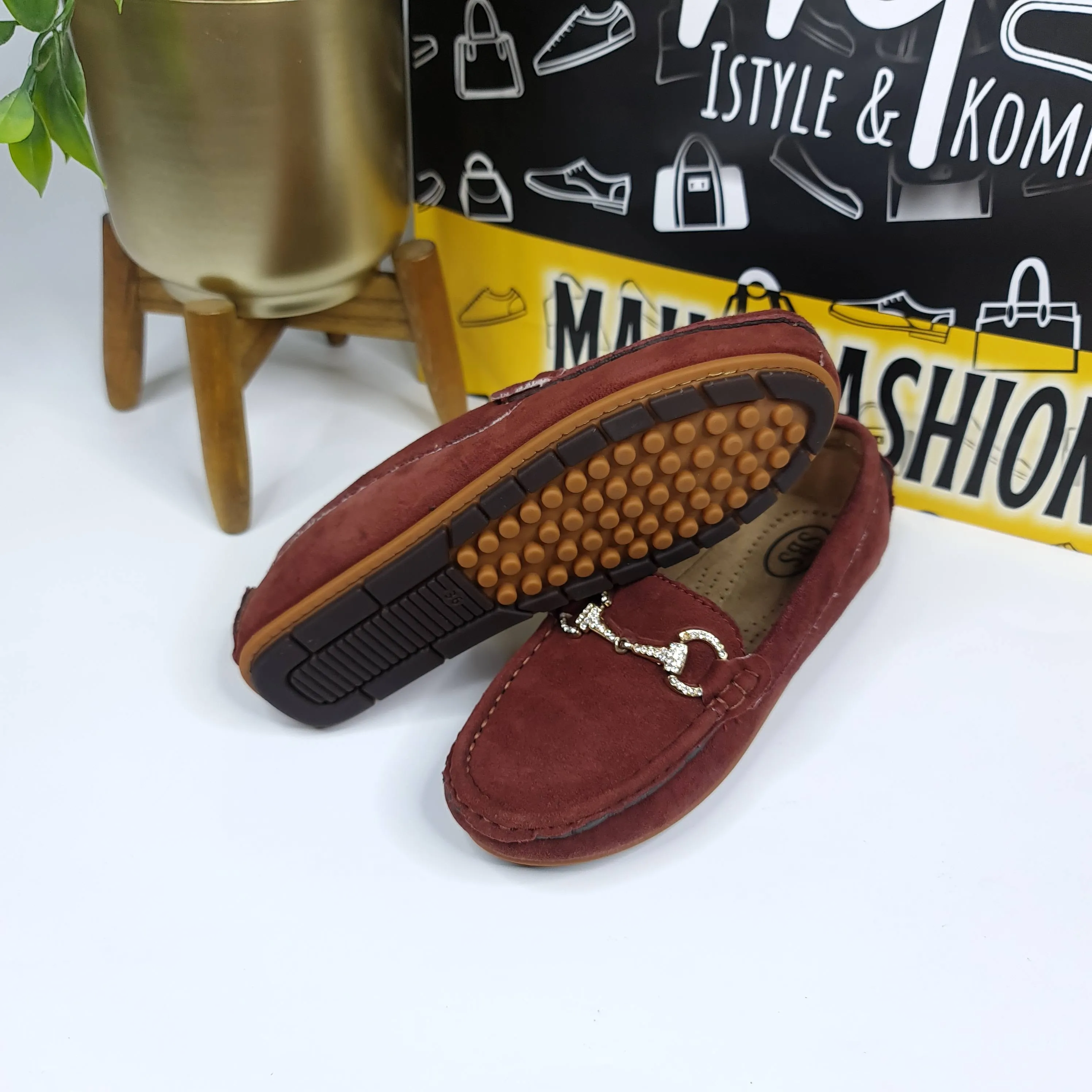 Buckle Leather Moccasins