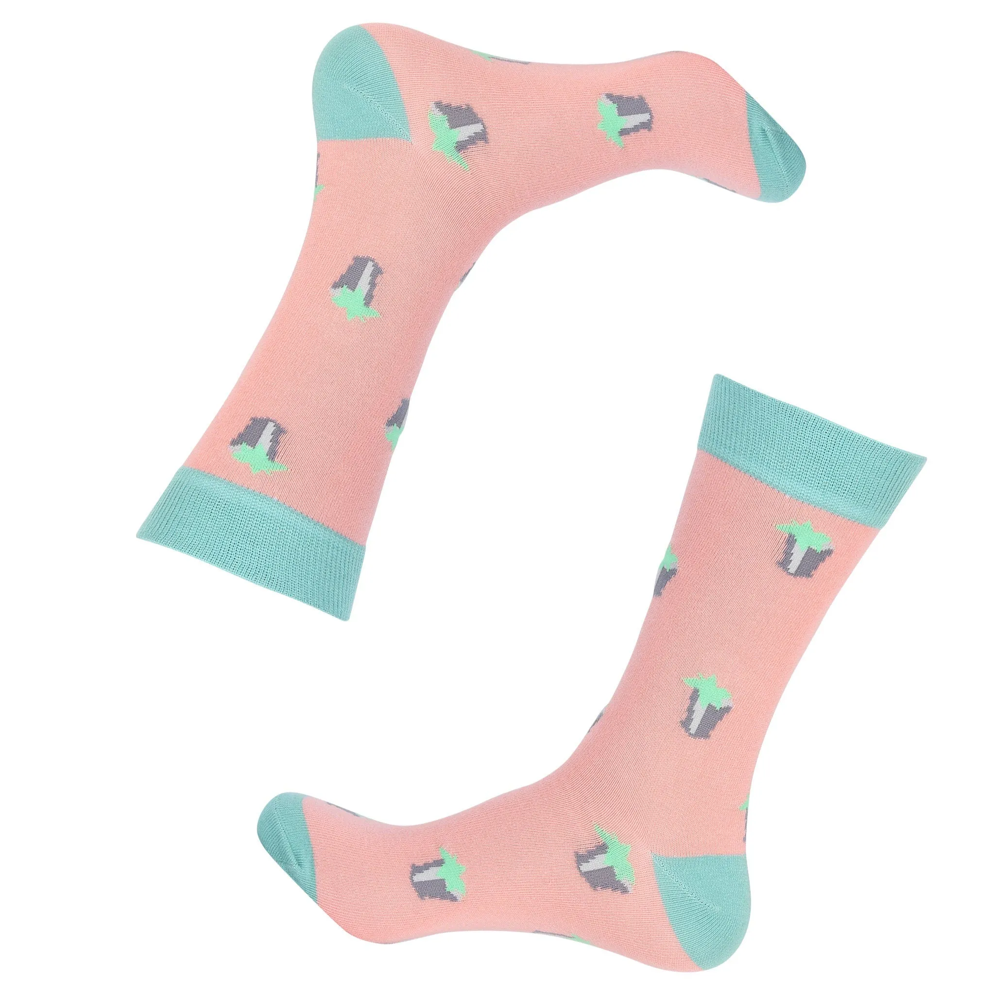 Coral Mint Julep Sock