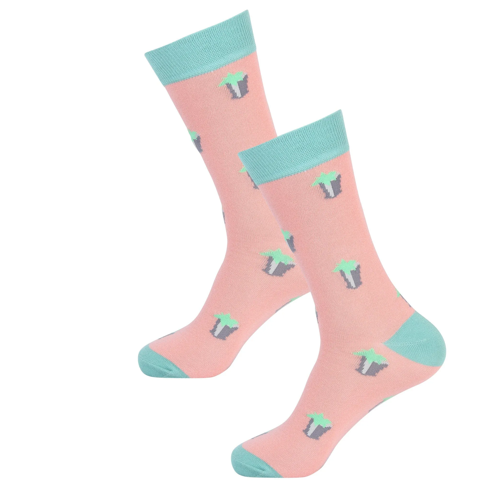 Coral Mint Julep Sock