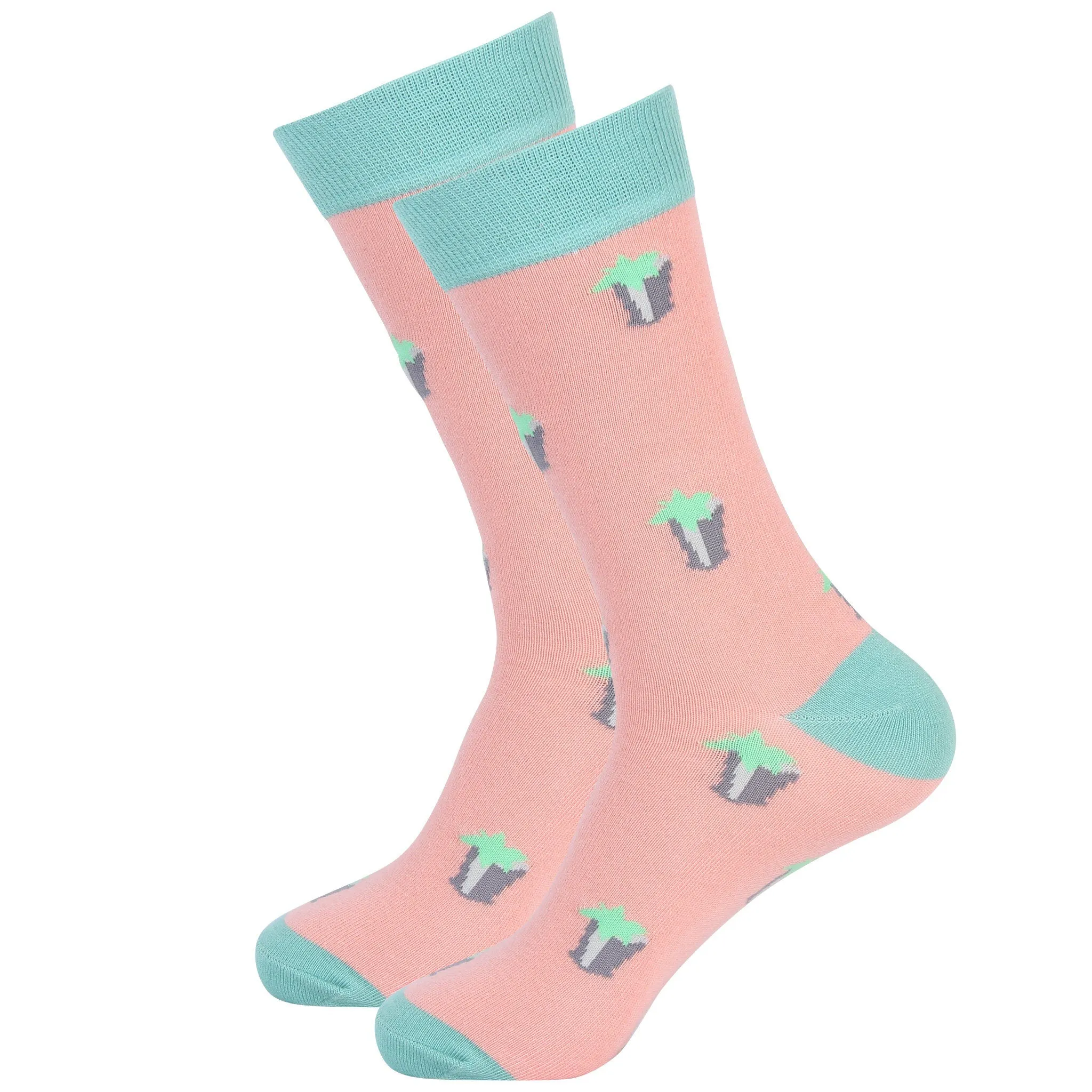 Coral Mint Julep Sock