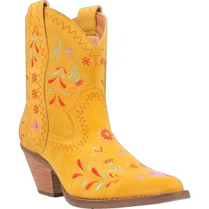 Dingo Womens Sugar Bugie Bootie Yellow Suede Cowboy Boots