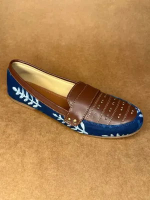 Indigo Dyed Boyfriend Moccasin