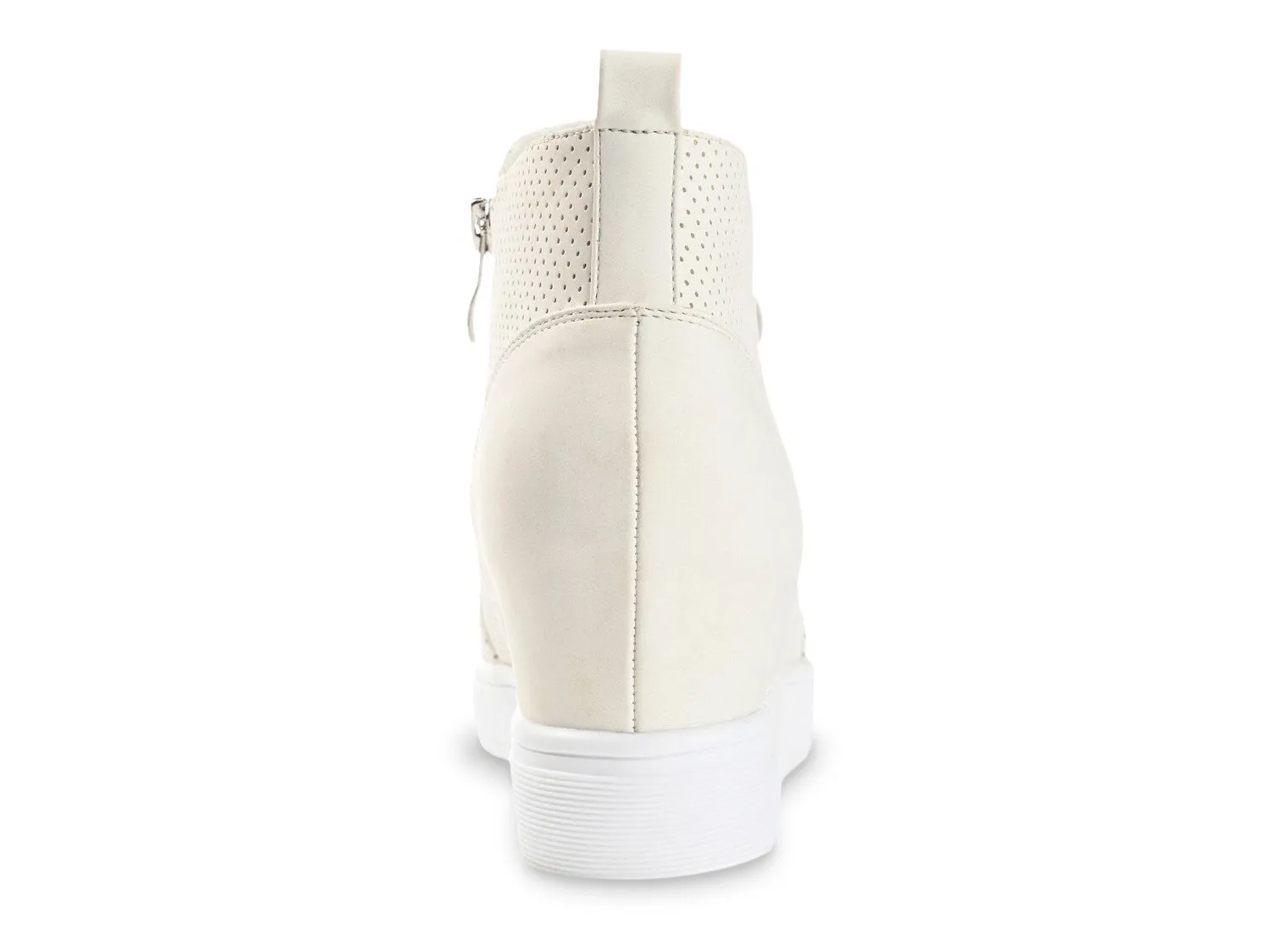 Journee Collection Pennelope high wedge sneakers, milky