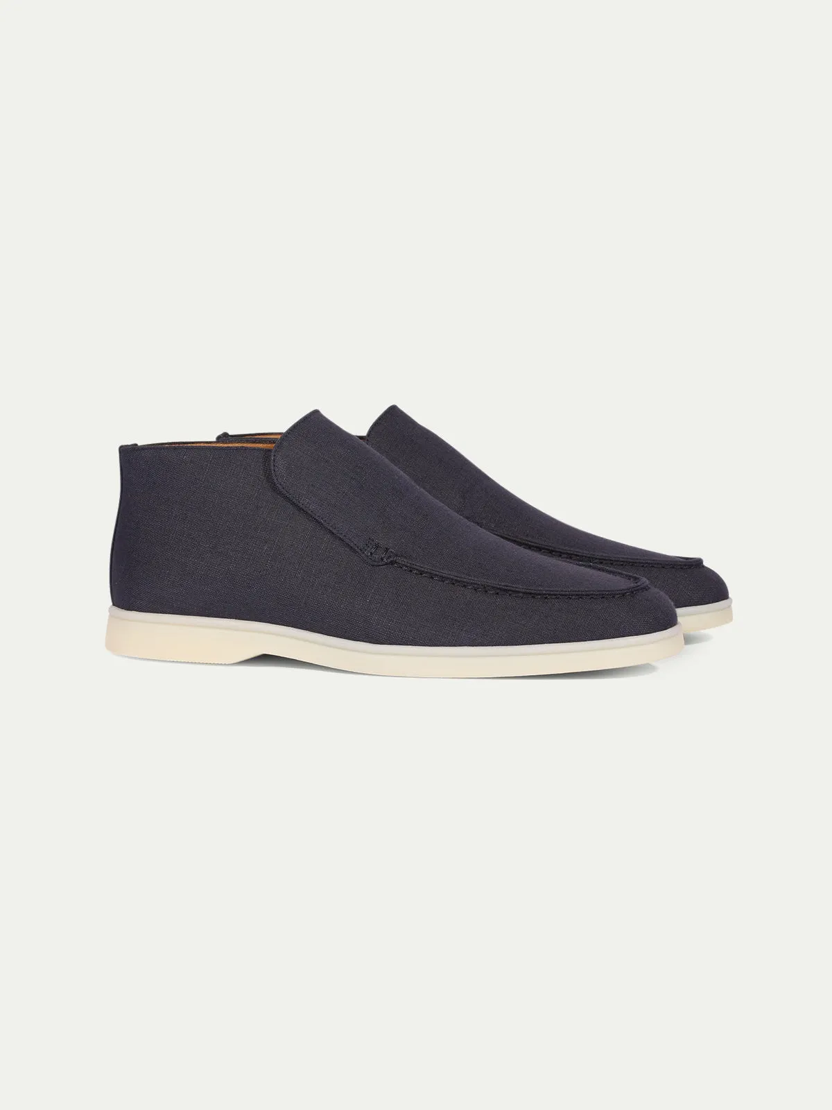 Navy Linen City Loafer