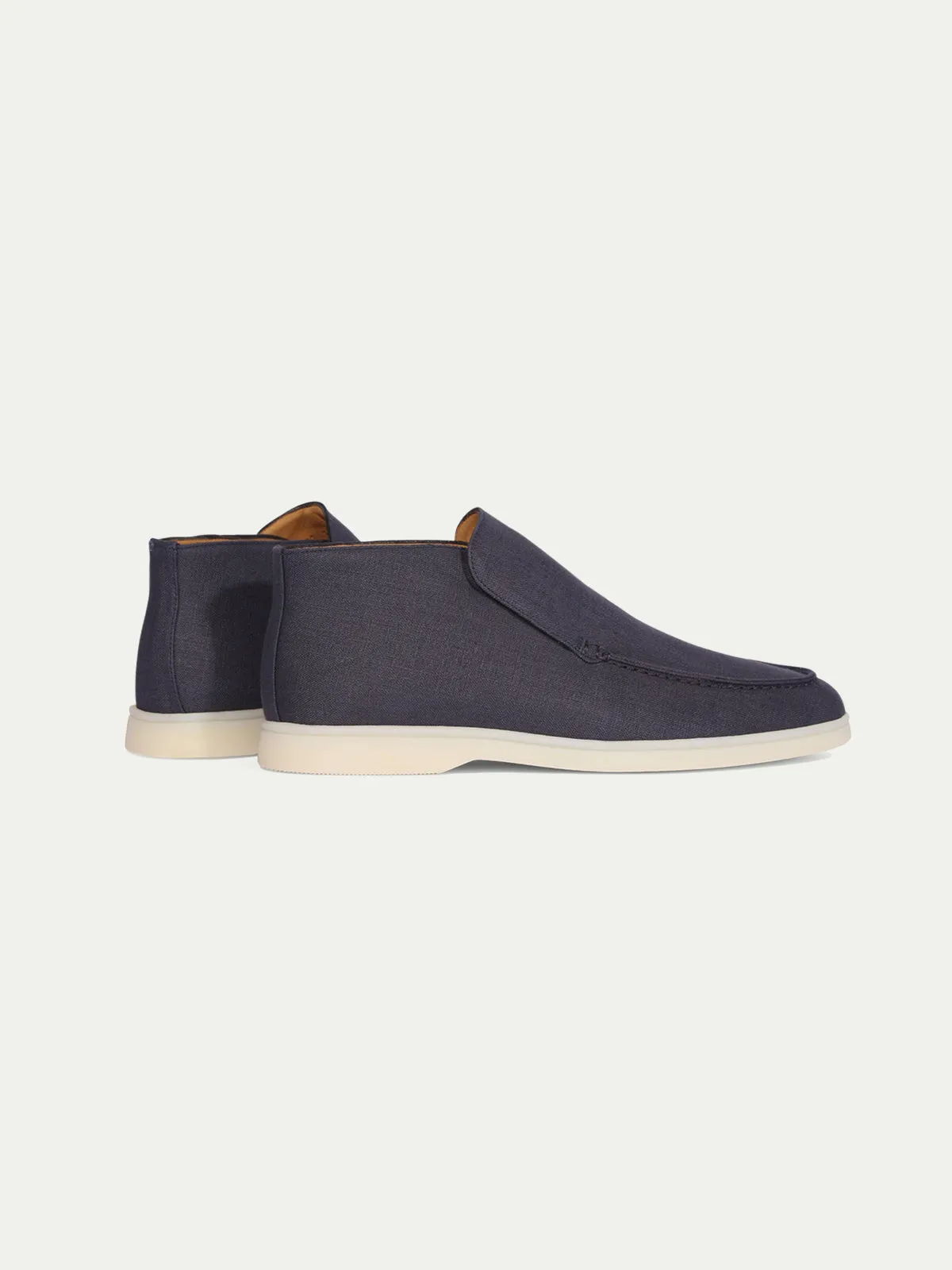 Navy Linen City Loafer