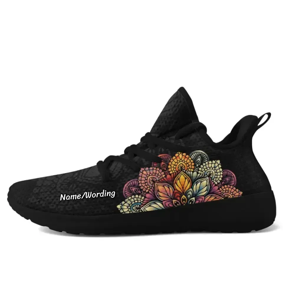 Personalized company gifts, Corporate Gifting Platform Personalized Datura Design Sneakers, Custom Mandala Shoes,Comfortable Shoes,FN-051-23023001