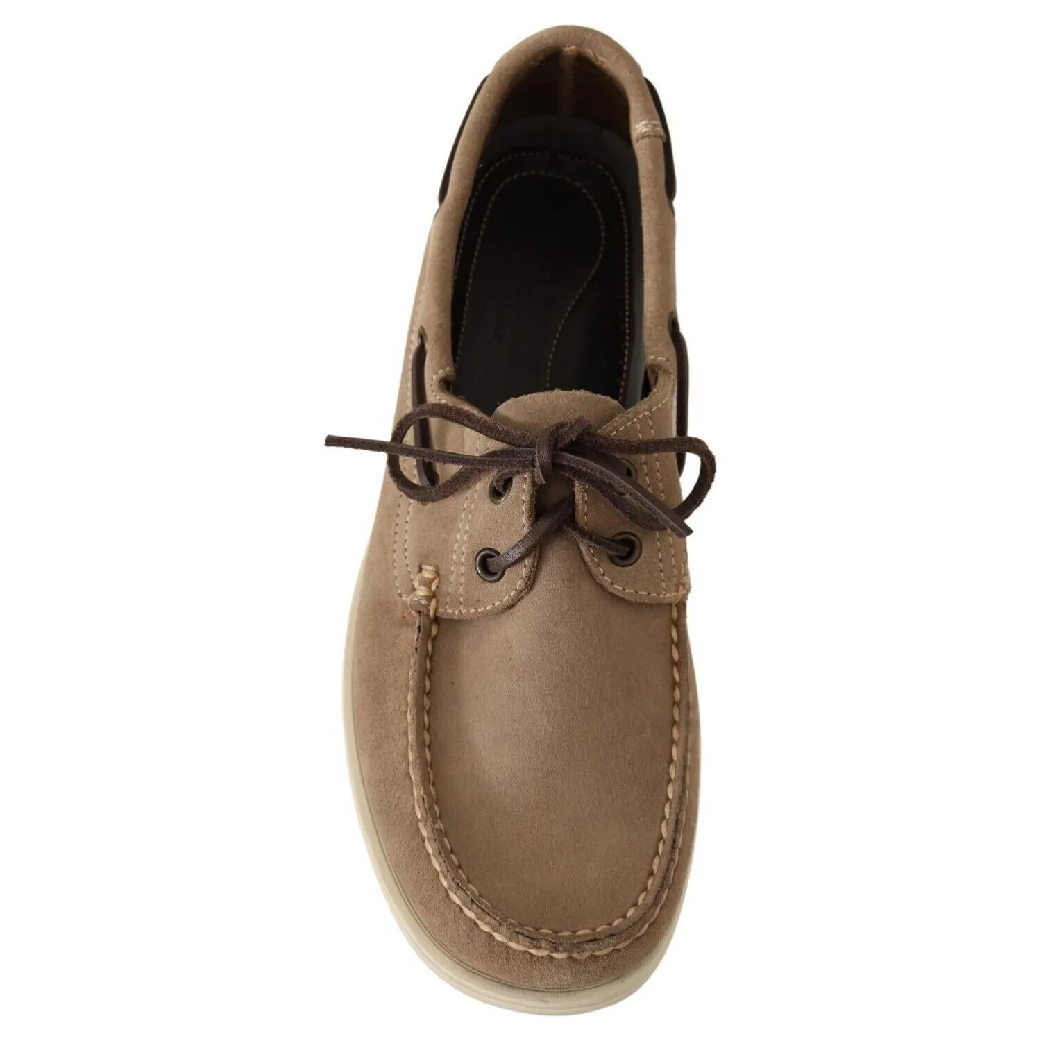 Pollini Elegant Beige Suede Moccasins for the Discerning Gentleman