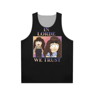 "Lorde-Inspired Unisex Tank Top: 'In Lorde We Trust'"