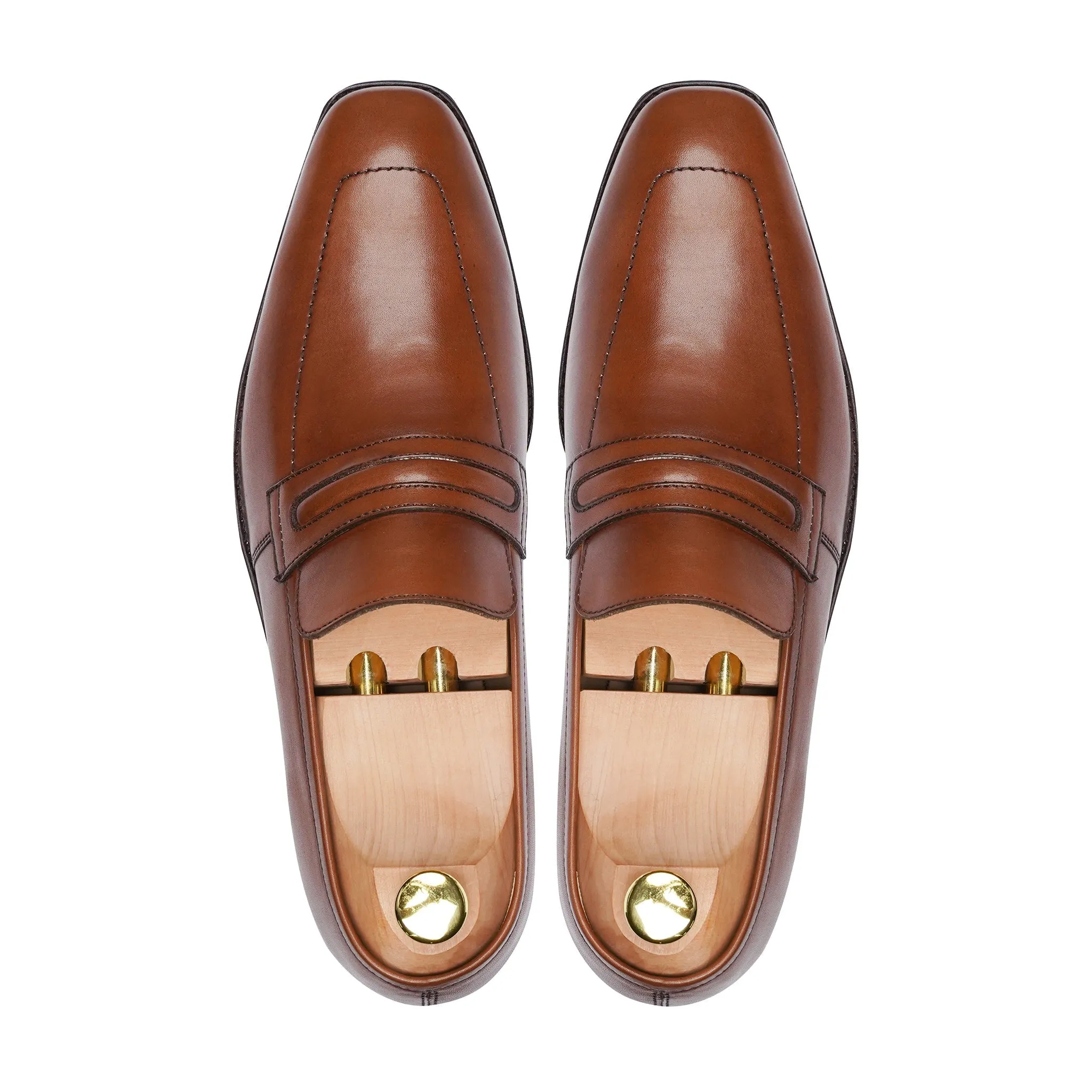 Vasto - Men's Tan Brown Calf Leather Loafer