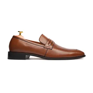 Vasto - Men's Tan Brown Calf Leather Loafer