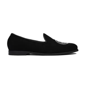 Venice - Men's Black Kid Suede Loafer