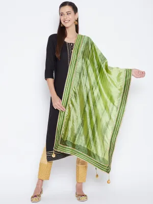 Women Green Tie & Dye Gotta Patti Dupatta