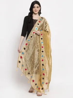 Women'S Fawn Printed Silk Dupatta