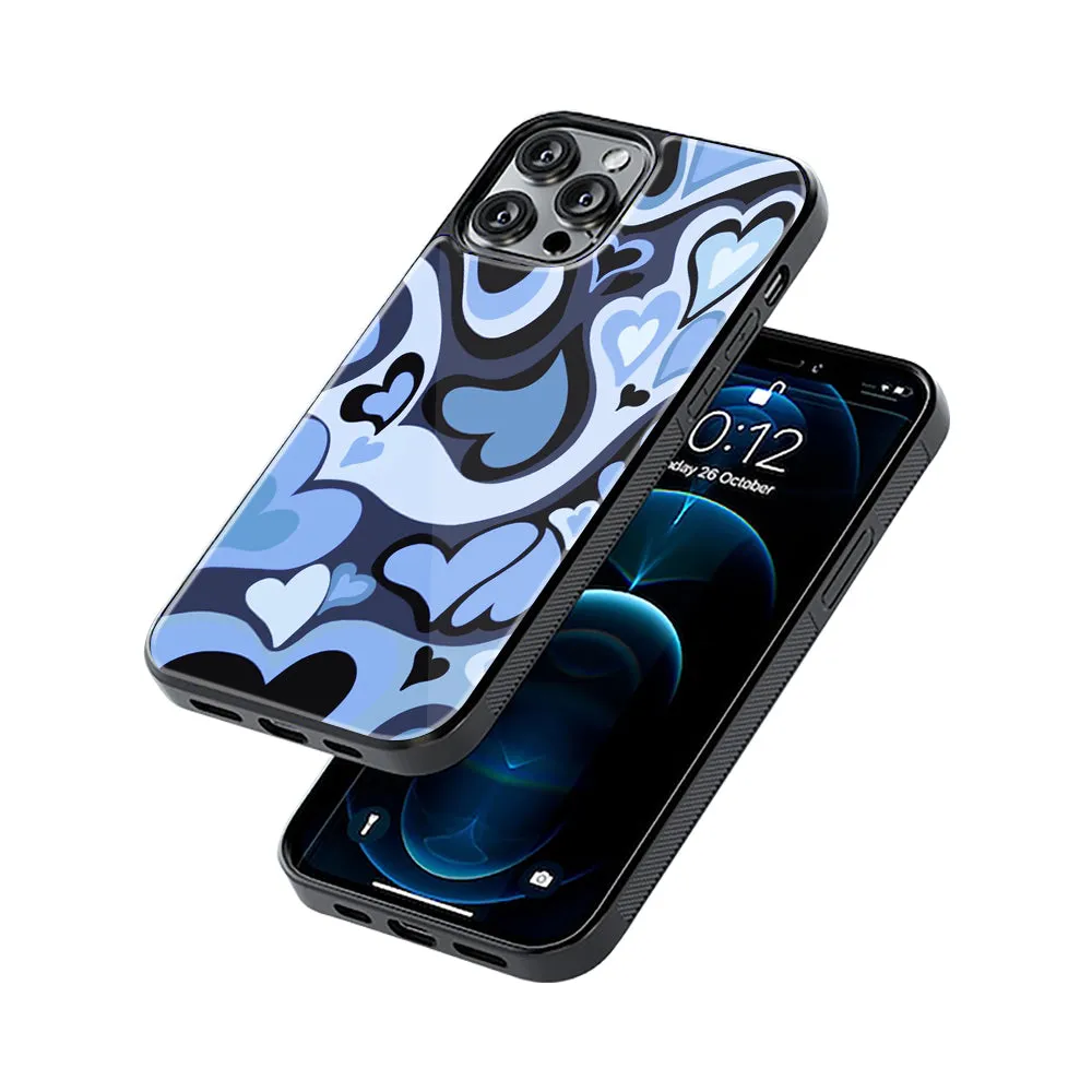 Y2K Blue Meltdown Hearts Phone Cover | Glass Case